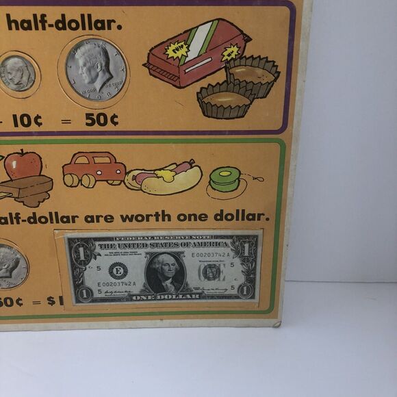 1985 Vintage Golden Step Ahead Learning Puzzle Fun with Money 4739-1 - Picture 5 of 15